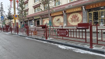 艺术道路护栏现场安装完毕 